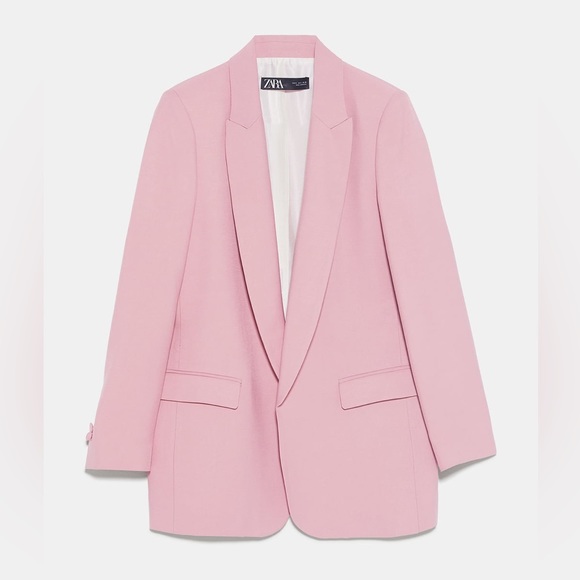 Zara | Lapel collar pale pink blazer - Picture 6 of 8